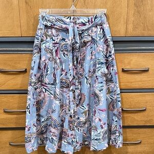 Mystree EUC Floral Blue Midi Skirt